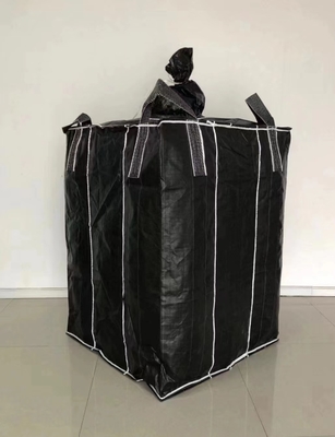 Black PP woven baffle bag / Q bag FIBC for powder flour carbons chemical powders